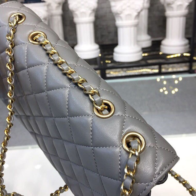 Chanel Enamel CC Flap Bag 22cm Aged Gold Hardware Lambskin Leather Mtiers d'Art Paris-Hamburg 2018 Collection Grey