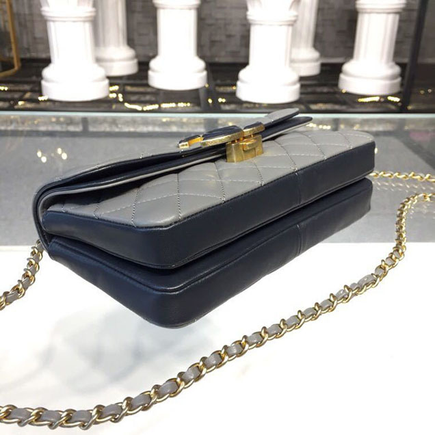 Chanel Enamel CC Flap Bag 22cm Aged Gold Hardware Lambskin Leather Mtiers d'Art Paris-Hamburg 2018 Collection Grey