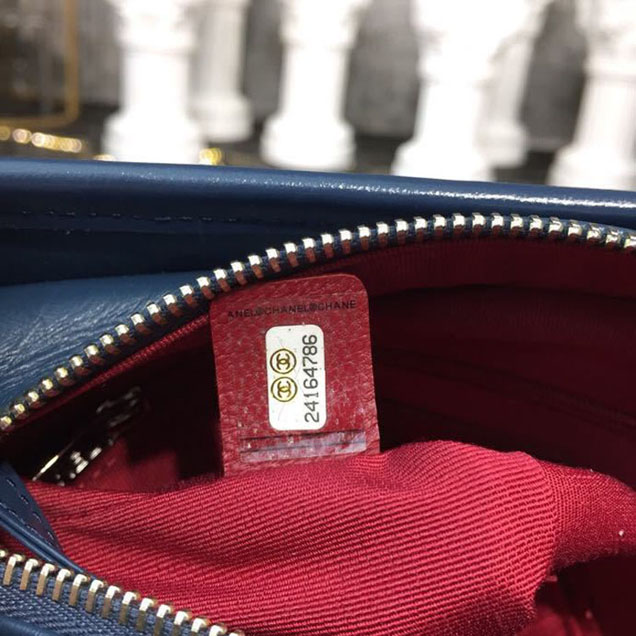 Chanel Gabrielle Chevron Hobo Bag Small 20cm Lambskin Leather Spring Summer Act 2 2018 Collection Navy