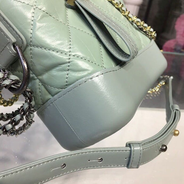 Chanel Gabrielle Hobo Bag Small 20cm Lambskin Leather Spring Summer Act 2 2018 Collection Seagreen