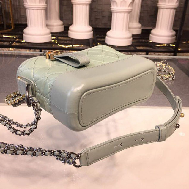 Chanel Gabrielle Hobo Bag Small 20cm Lambskin Leather Spring Summer Act 2 2018 Collection Seagreen