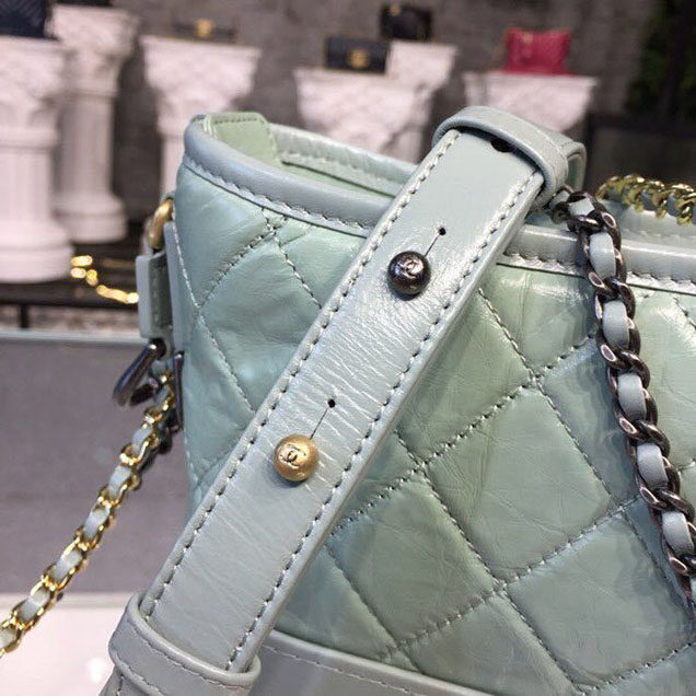 Chanel Gabrielle Hobo Bag Small 20cm Lambskin Leather Spring Summer Act 2 2018 Collection Seagreen