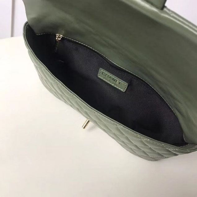 Chanel Lambskin Classic Quilted Clutch Bag A57650 Army Green 2018