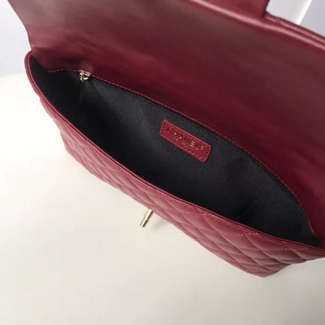 Chanel Lambskin Classic Quilted Clutch Bag A57650 Dark Red 2018