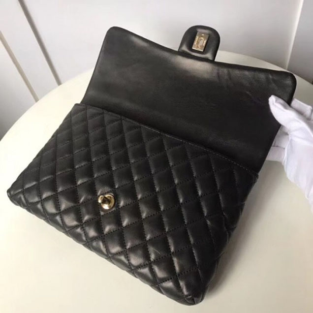 Chanel Lambskin Classic Quilted Clutch Bag A57650 Black 2018