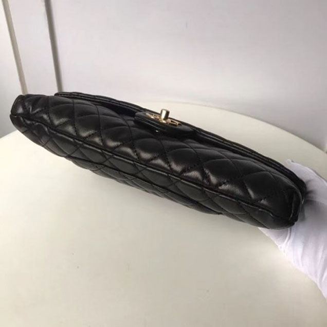 Chanel Lambskin Classic Quilted Clutch Bag A57650 Black 2018