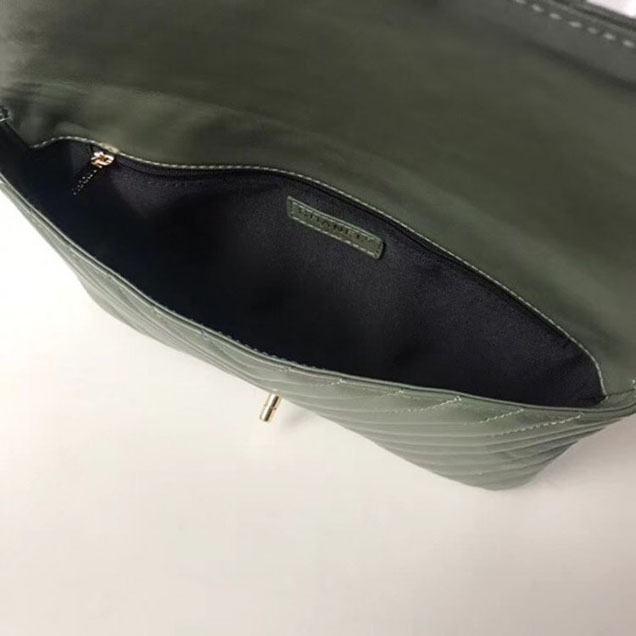 Chanel Lambskin Chevron Classic Clutch Bag A57650 Army Green 2018