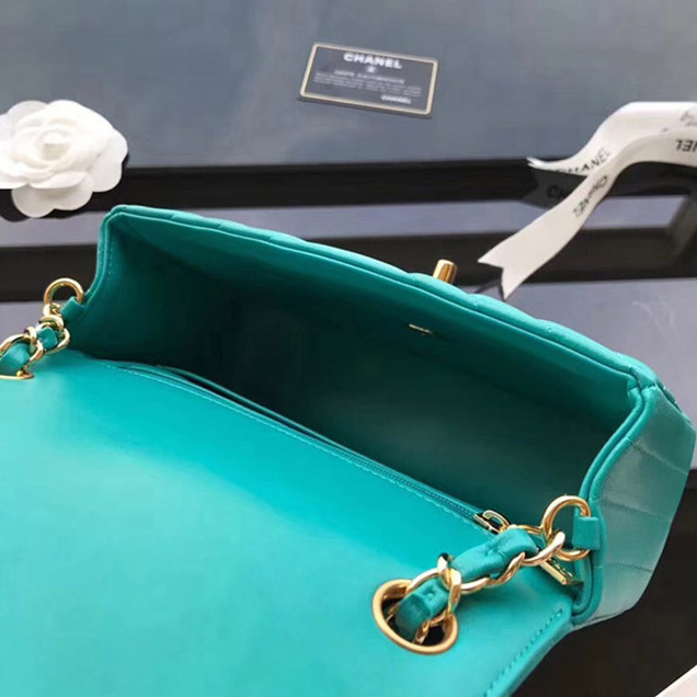 Chanel Chevron Small Flap Bag 20cm Green 2018