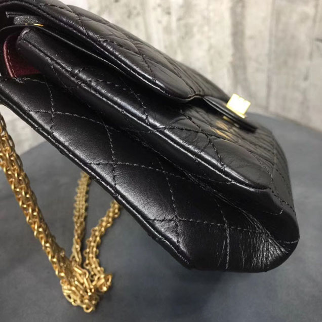 Chanel Aged Metallic Black Calfskin Medium Classic Flap Bag 28cm 2018