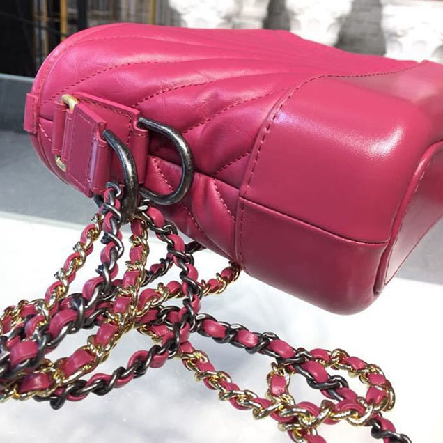 Chanel Gabrielle Chevron Hobo Bag Small 20cm Aged Calfskin Leather Spring ummer Act 1 2018 Collection Pink