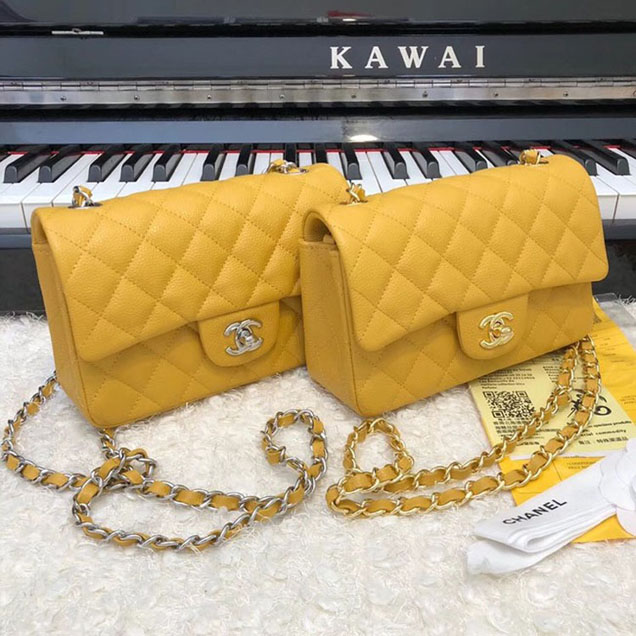 CHANEL Original Classic Handbag 1116 yellow