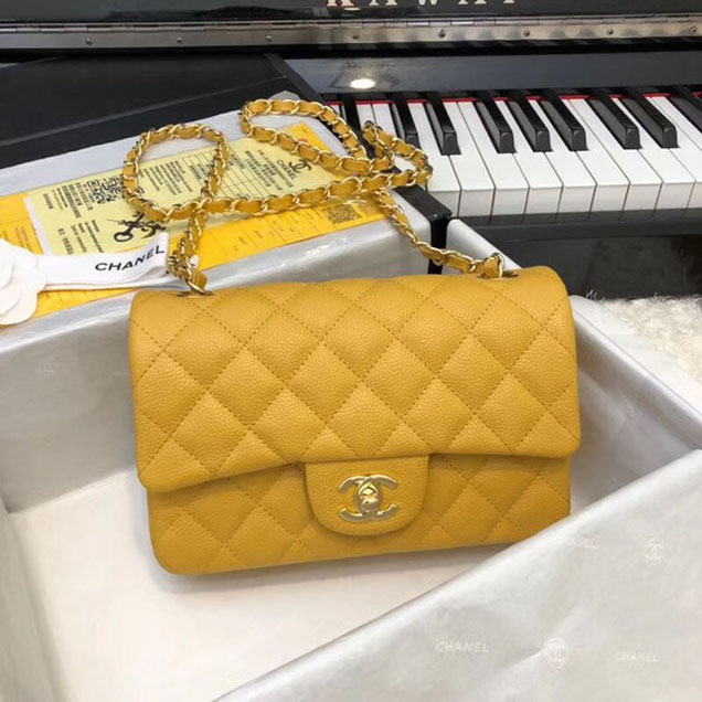 CHANEL Original Classic Handbag 1116 yellow