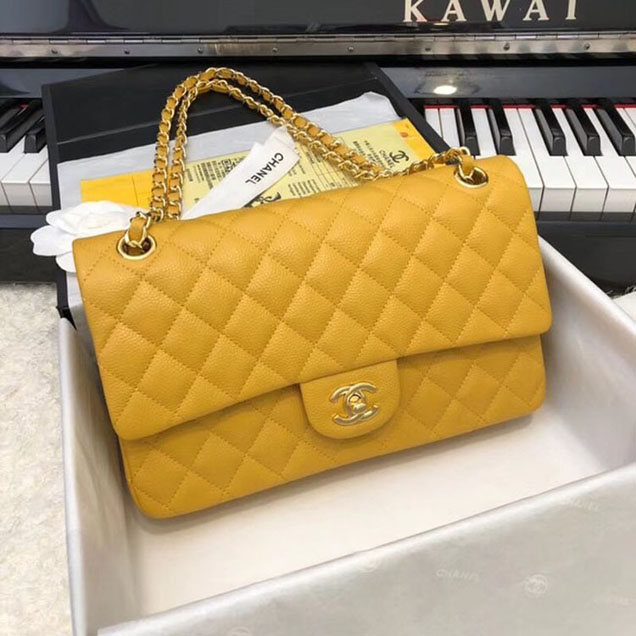 CHANEL Original Classic Handbag 1112 yellow