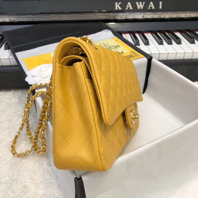 CHANEL Original Classic Handbag 1112 yellow