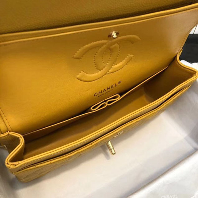 CHANEL Original Classic Handbag 1112 yellow