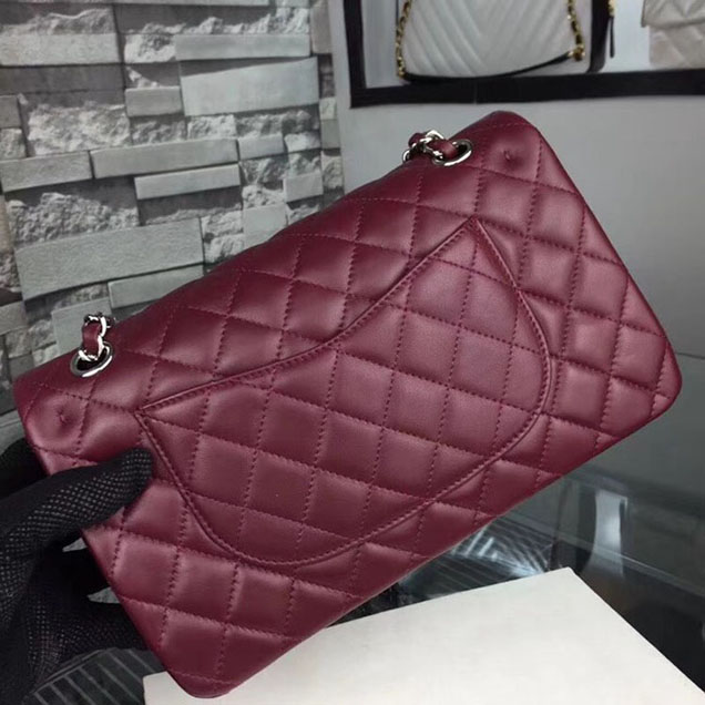 Chanel Flap Shoulder Bag Original sheepskin Leather A1112 fuchsia silver chain
