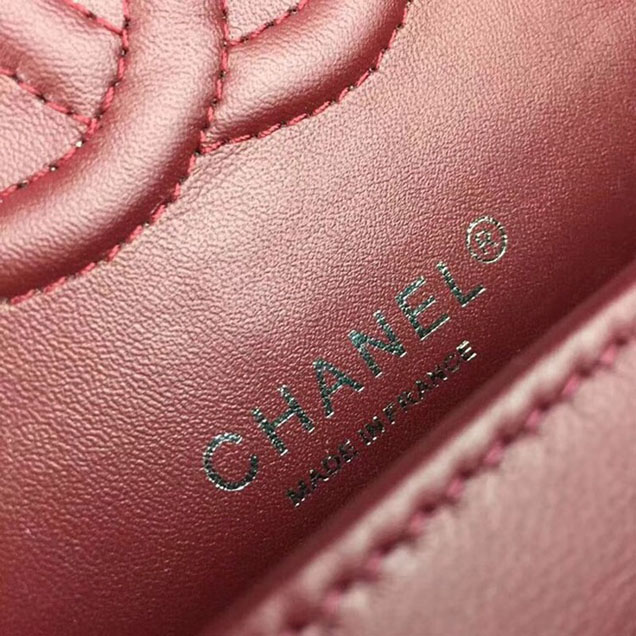 Chanel Flap Shoulder Bag Original sheepskin Leather A1112 fuchsia silver chain