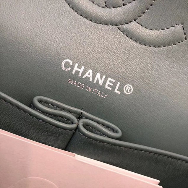 Chanel Classic original Sheepskin Leather Shoulder Bag A1112 Light green silver chain