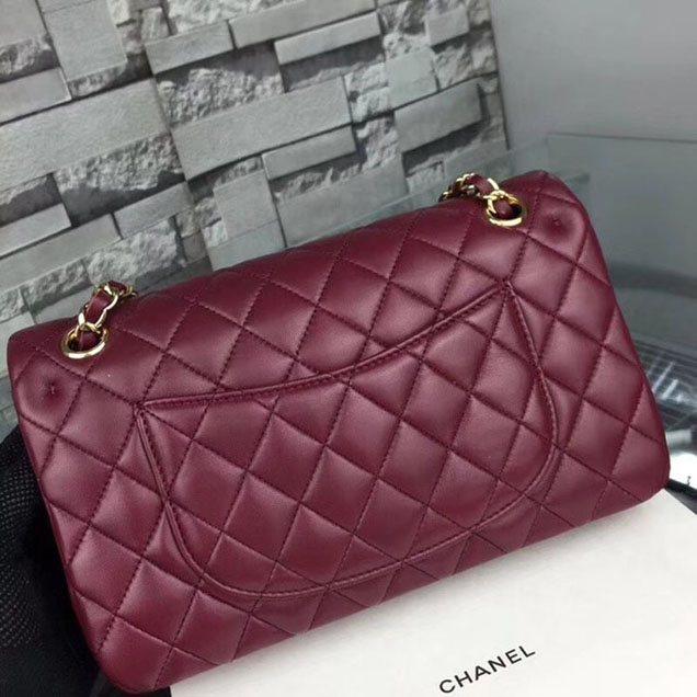 Chanel Flap Shoulder Bag Original sheepskin Leather A1112 fuchsia gold chain