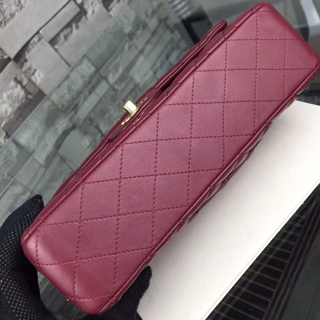 Chanel Flap Shoulder Bag Original sheepskin Leather A1112 fuchsia gold chain