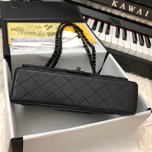 Chanel Flap Shoulder Bag Original sheepskin Leather A1112 black black chain