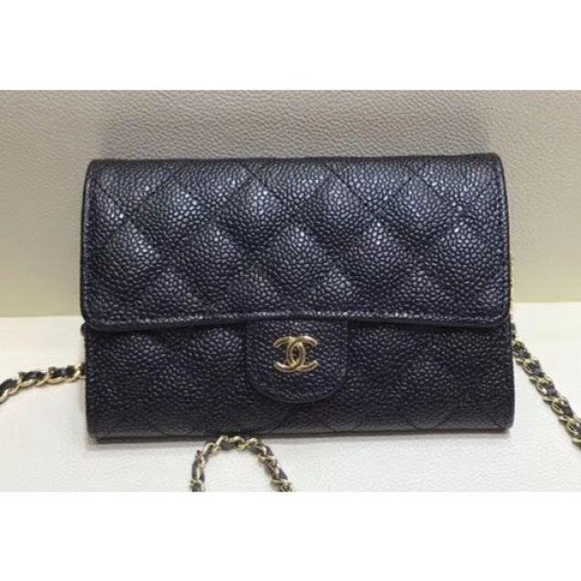 Chanel Classic Clutch with Chain WOC Bag A84512 Grained Calfskin Black/Gold 2018