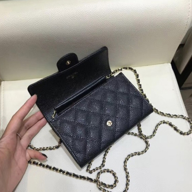 Chanel Classic Clutch with Chain WOC Bag A84512 Grained Calfskin Black/Gold 2018