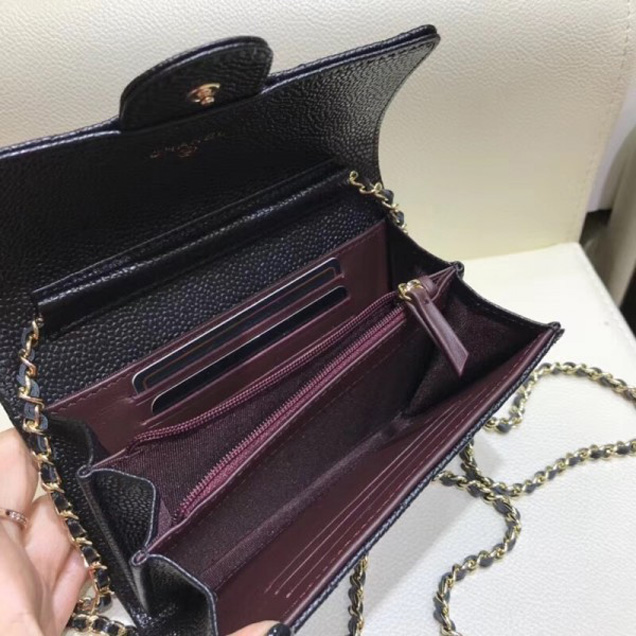 Chanel Classic Clutch with Chain WOC Bag A84512 Grained Calfskin Black/Gold 2018