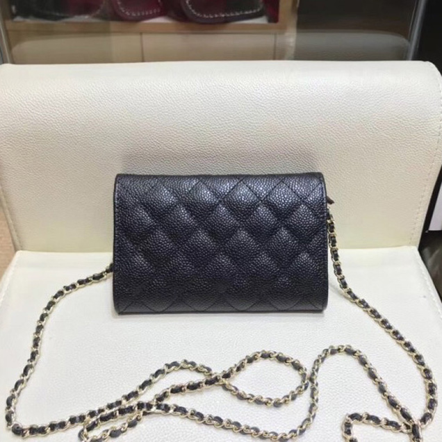 Chanel Classic Clutch with Chain WOC Bag A84512 Grained Calfskin Black/Gold 2018