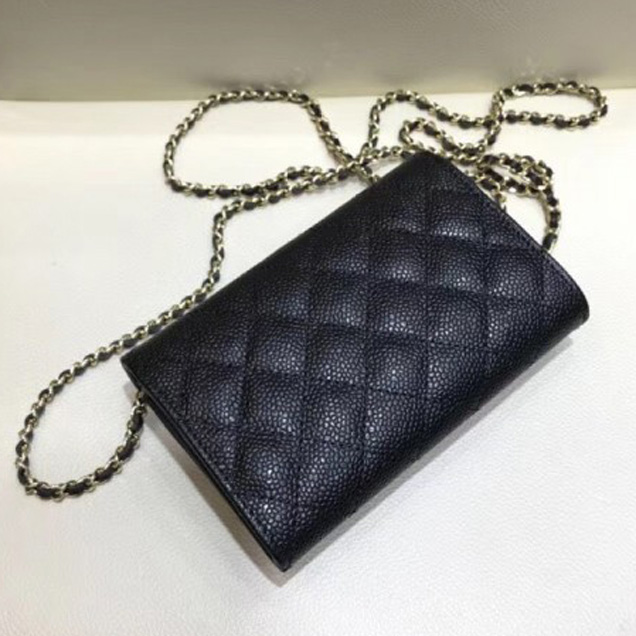 Chanel Classic Clutch with Chain WOC Bag A84512 Grained Calfskin Black/Gold 2018