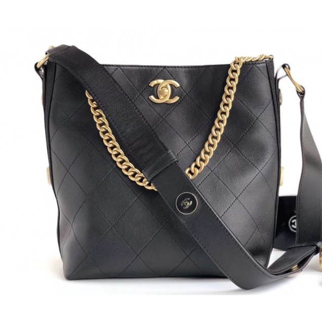 Chanel Button Up Hobo Bag A57573/A57576 Black 2018