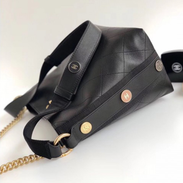 Chanel Button Up Hobo Bag A57573/A57576 Black 2018