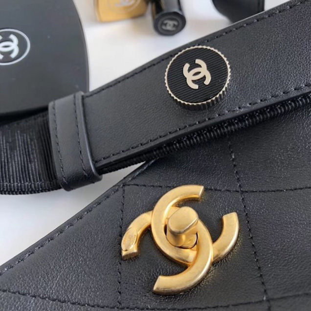 Chanel Button Up Hobo Bag A57573/A57576 Black 2018