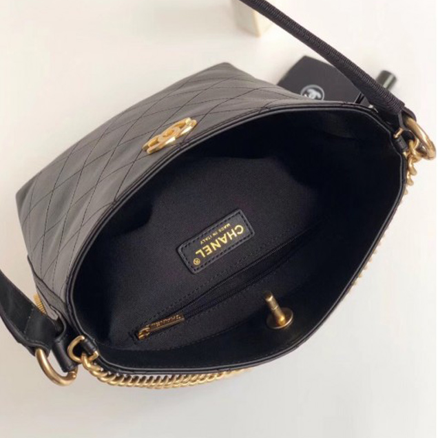 Chanel Button Up Hobo Bag A57573/A57576 Black 2018