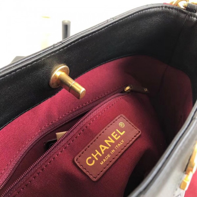 Chanel Button Up Hobo Bag A57573/A57576 Black/Burgundy 2018