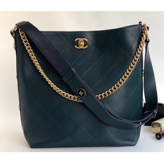 Chanel Button Up Hobo Bag A57573/A57576 Green 2018