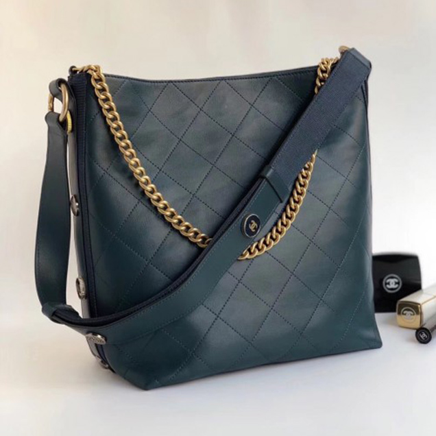 Chanel Button Up Hobo Bag A57573/A57576 Green 2018