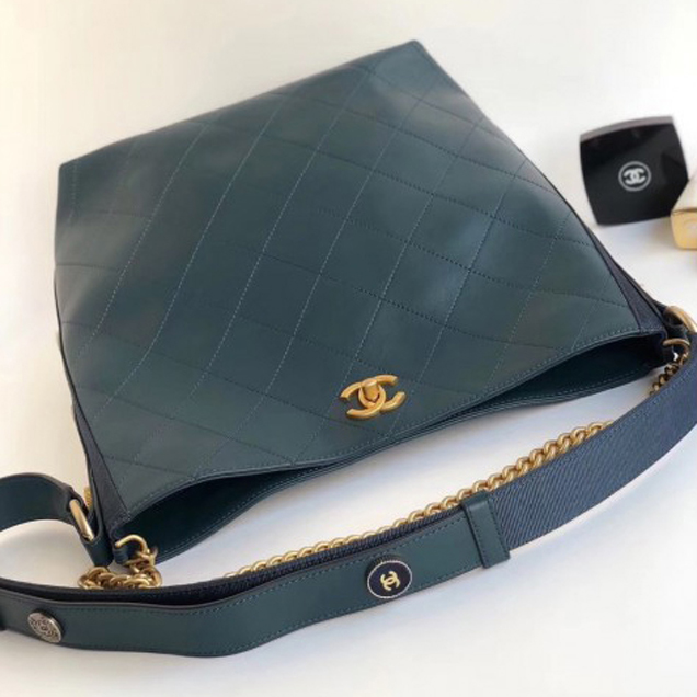 Chanel Button Up Hobo Bag A57573/A57576 Green 2018