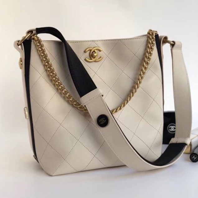 Chanel Button Up Hobo Bag A57573/A57576 Creamy 2018