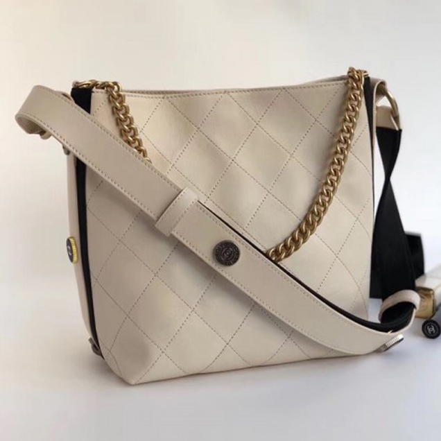 Chanel Button Up Hobo Bag A57573/A57576 Creamy 2018