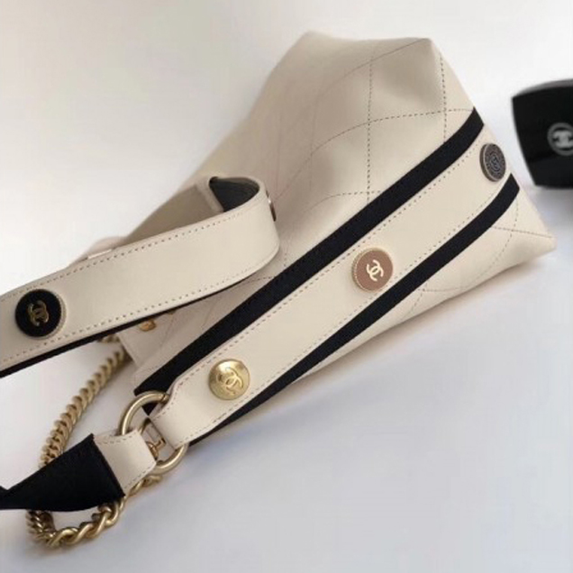 Chanel Button Up Hobo Bag A57573/A57576 Creamy 2018