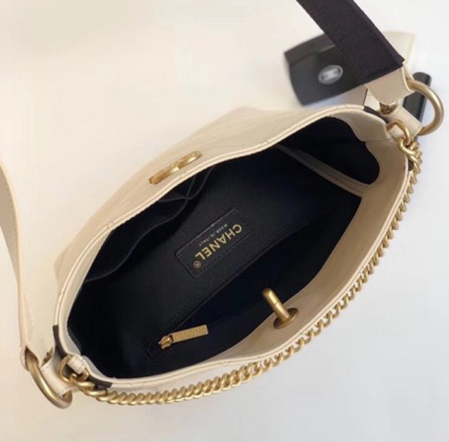 Chanel Button Up Hobo Bag A57573/A57576 Creamy 2018