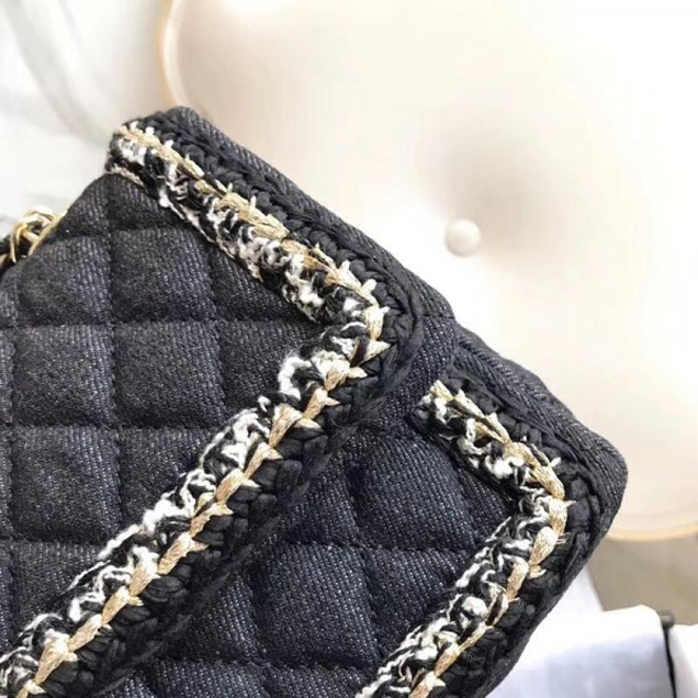 Chanel Denim/Braid Classic Medium Flap Bag Black A57698 2018 Collection
