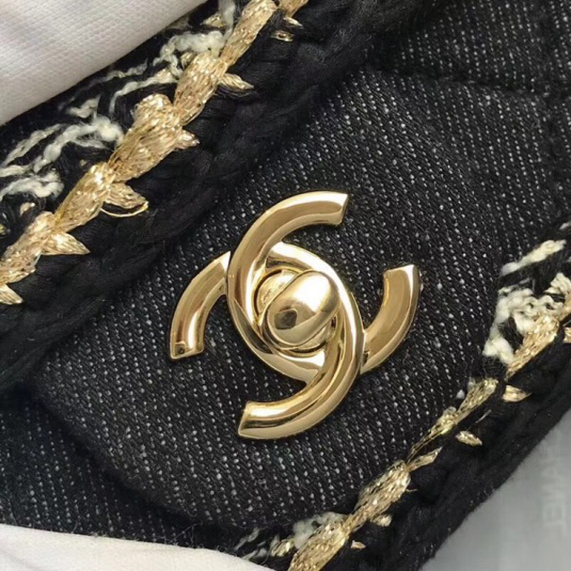 Chanel Denim/Braid Classic Mini Flap Bag Black A69900 2018 Collection