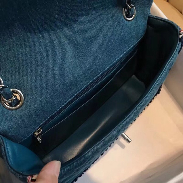Chanel Denim/Braid Classic Medium Flap Bag Blue A57698 2018 Collection