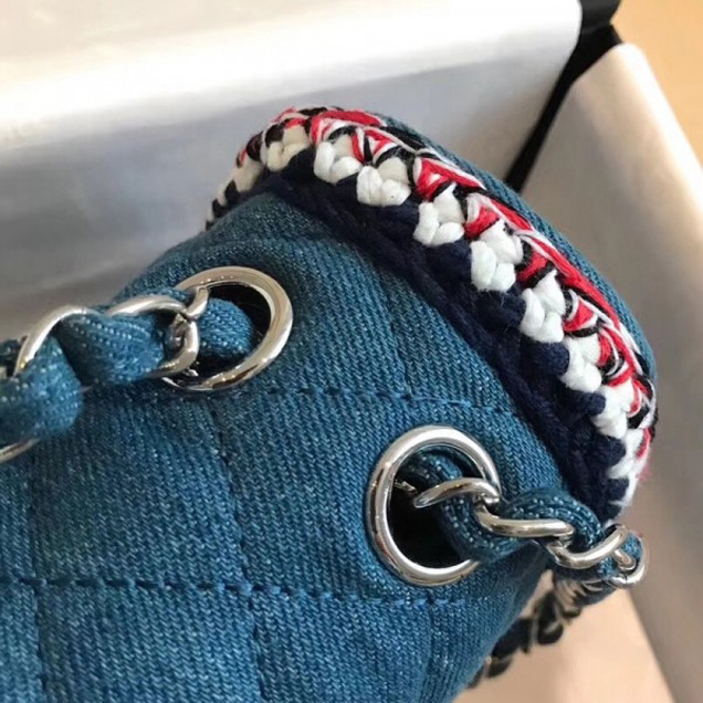 Chanel Denim/Braid Classic Medium Flap Bag Blue A57698 2018 Collection