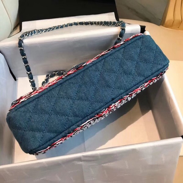 Chanel Denim/Braid Classic Medium Flap Bag Blue A57698 2018 Collection