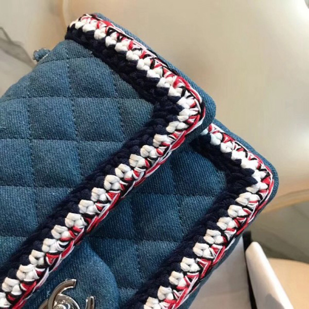 Chanel Denim/Braid Classic Medium Flap Bag Blue A57698 2018 Collection