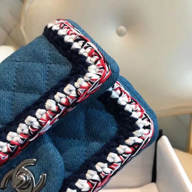 Chanel Denim/Braid Classic Mini Flap Bag Blue A69900 2018 Collection
