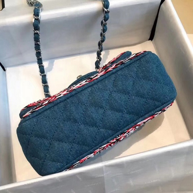 Chanel Denim/Braid Classic Mini Flap Bag Blue A69900 2018 Collection